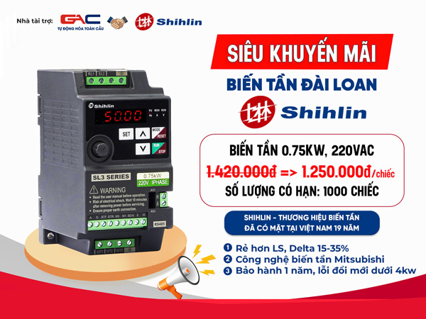 Khuyến mãi biến tần Shihlin Đài Loan