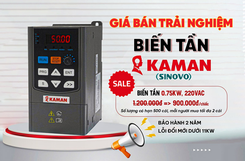 Khuyến mãi biến tần Kaman 900.000đ