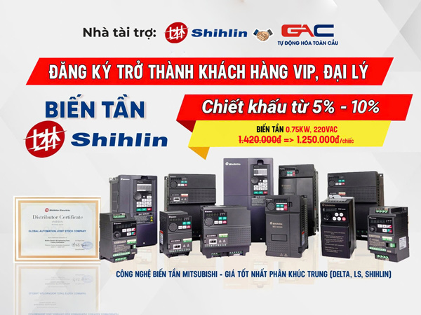 Chiết khấu cao khi trở thành đại lý, khách hàng VIP biến tần Shihlin