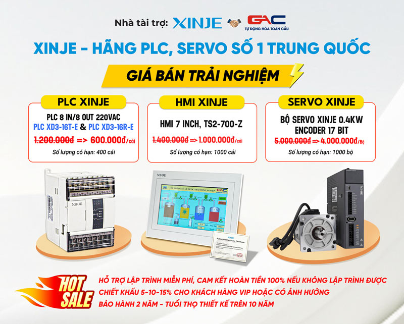 Khuyến mãi PLC, HMI, Servo Xinje