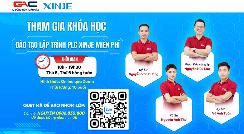 Tham gia khóa học lập trình PLC Xinje miễn phí