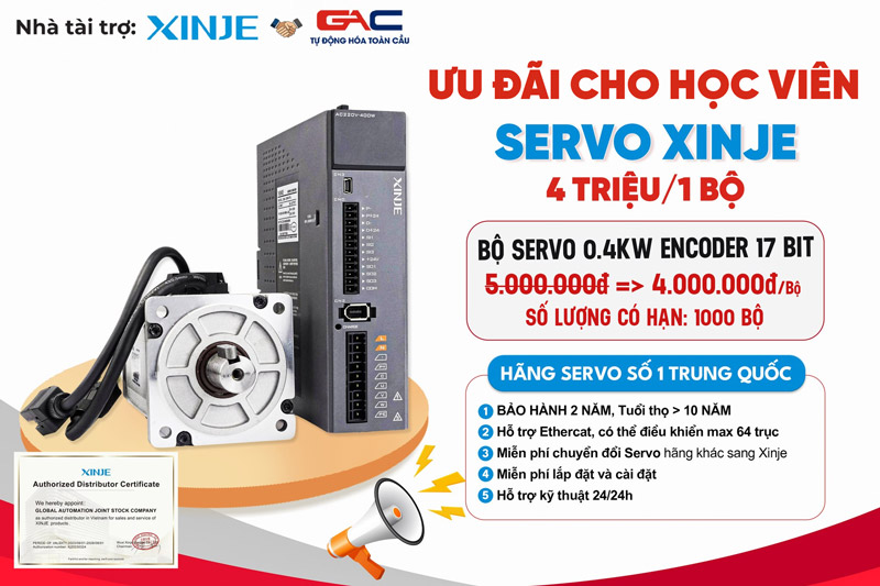 Ưu đãi Servo Xinje dành cho học viên