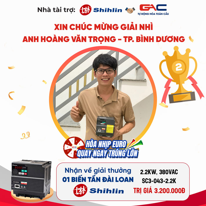 Anh Hoàng Văn Trọng - trúng GIẢI NHÌ vòng quay may mắn