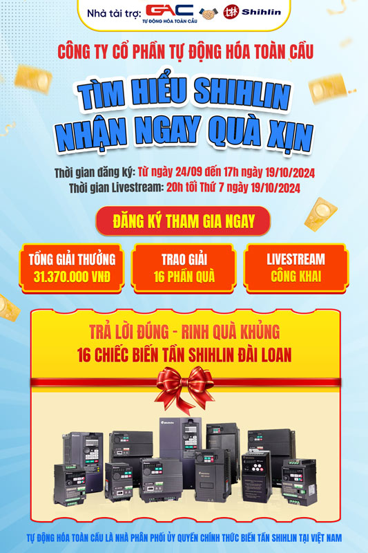 Chương trình "Tìm hiểu Shihlin nhận ngay quà xịn" với tổng giải thưởng lên tới 31.370.000đ