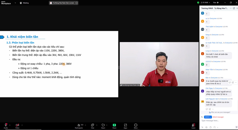 Một số hình ảnh trong khoá học đào tạo tự động hoá Online