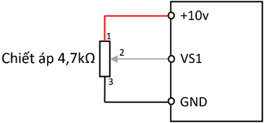 Sơ đồ đấu nối chiết áp vào biến tần Veichi AC10