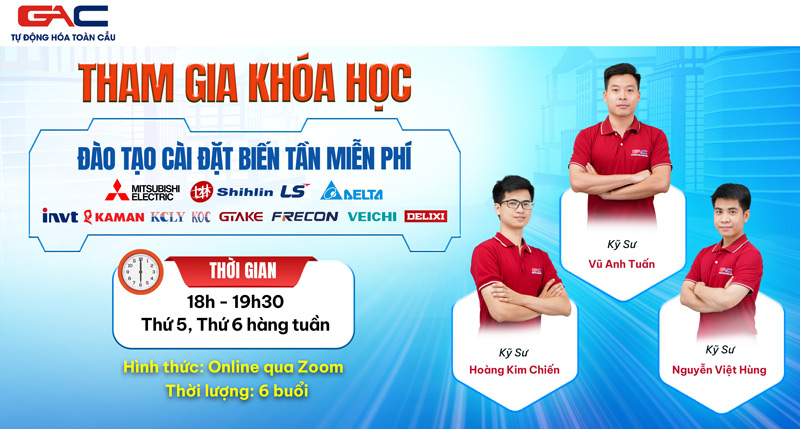 Khóa học đào tạo cài đặt biến tần miễn phí