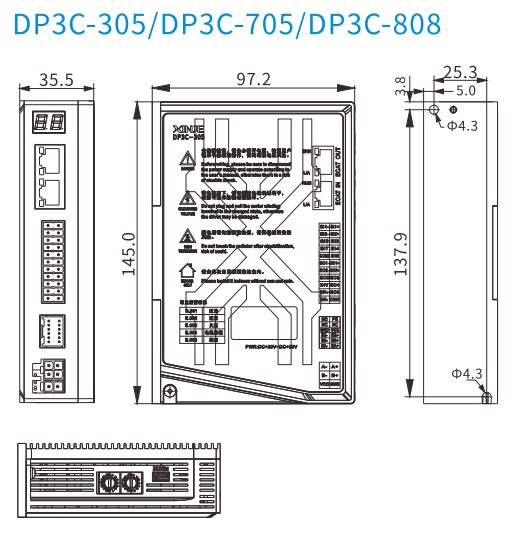 kich-thuoc-bo-dieu-khien-dong-co-buoc-Xinje-DP3C-808