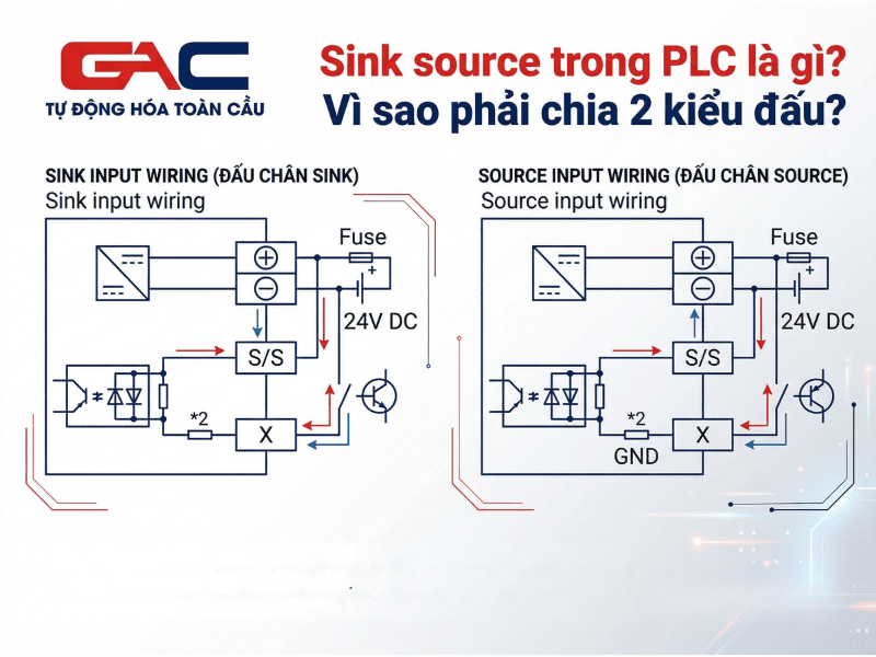 Sink source trong PLC