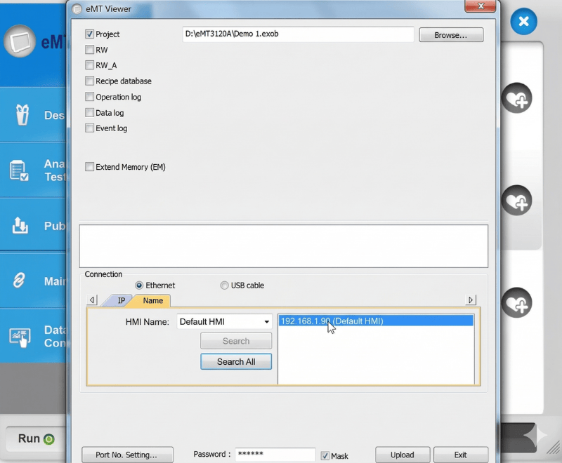 Upload chương trình HMI Weintek qua Ethernet
