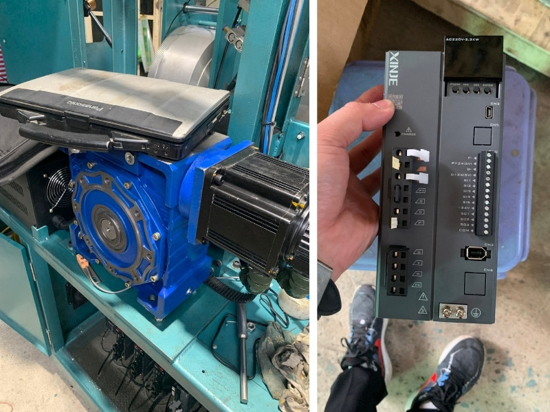 lắp đặt servo xinje cho máy in ly
