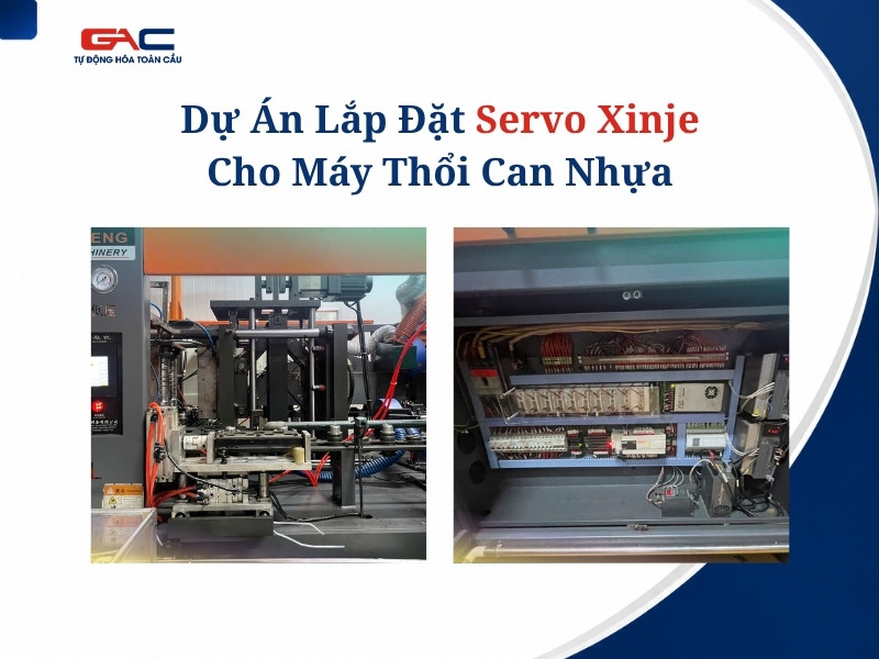 lắp đặt servo xinje cho máy thổi can nhựa