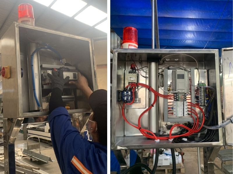 lắp đặt plc xinje cho máy ép bao