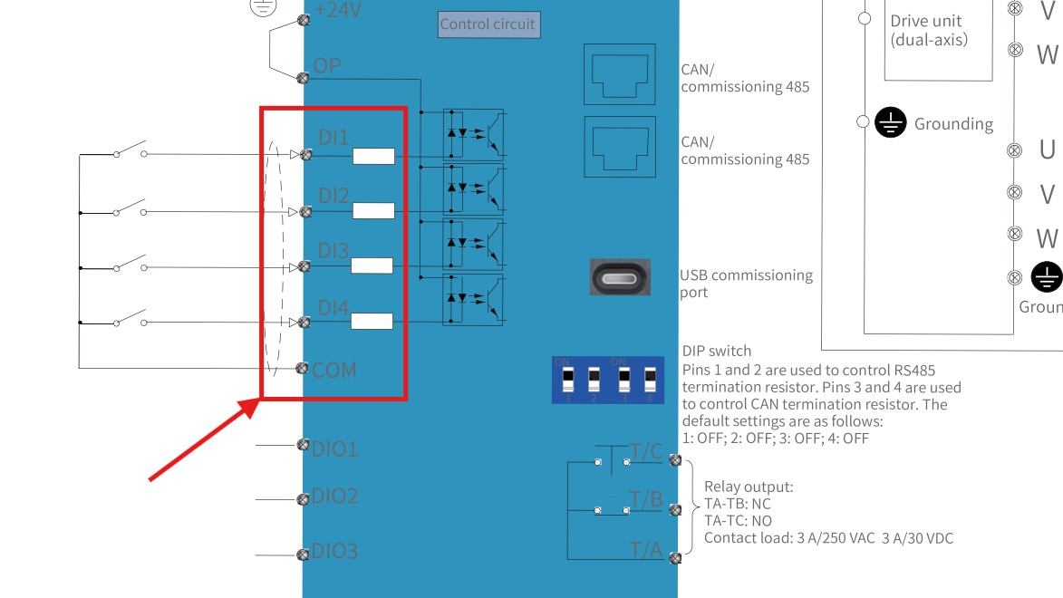 cài đặt biến tần inovance MD800