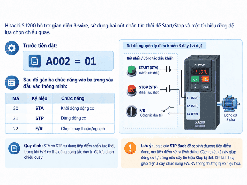 Điều khiển Start/Stop theo kiểu 3 dây