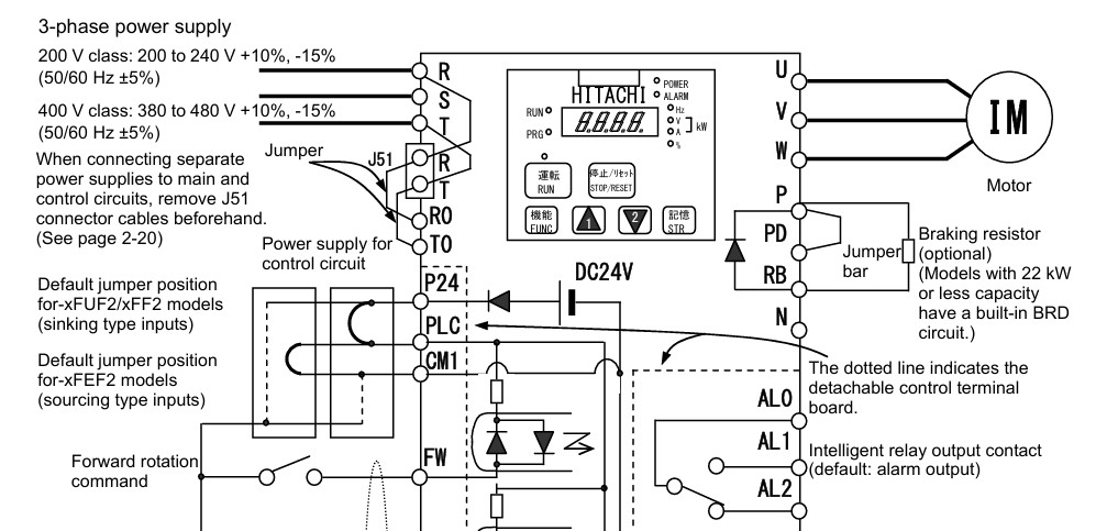 cài đặt biến tần hitachi sj700
