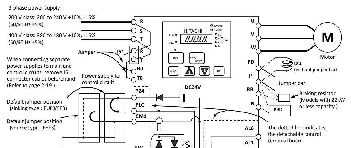 cài đặt biến tần hitachi sj700d