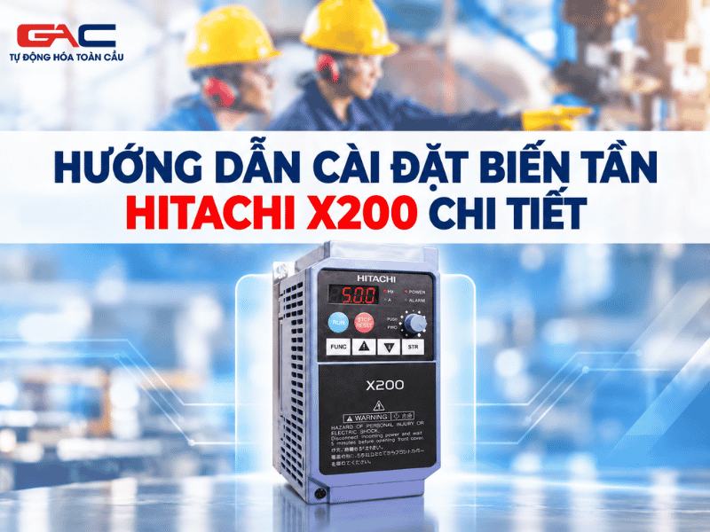 cài đặt biến tần hitachi x200
