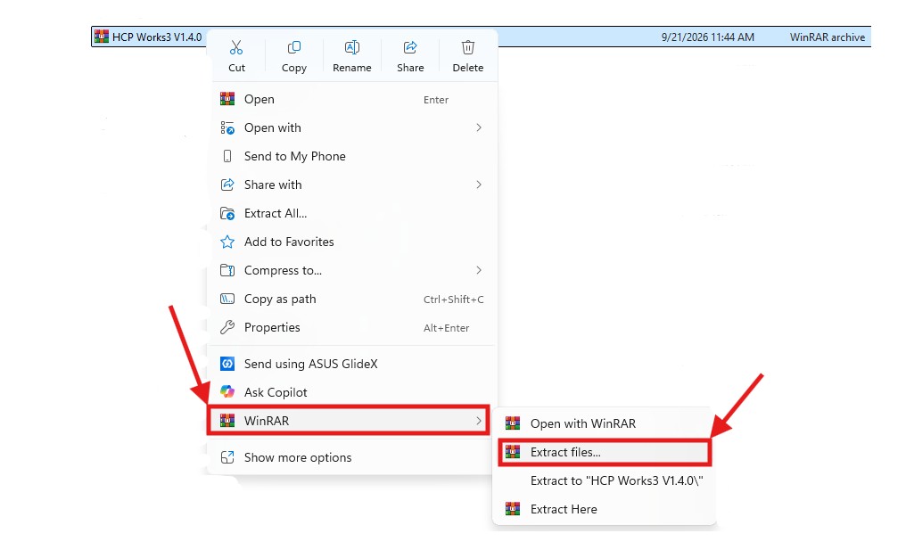 cài đặt hcp works3