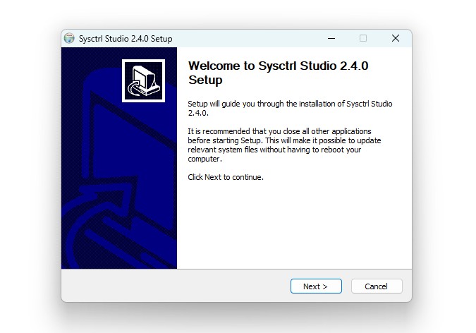 cài đặt Sysctrl Studio
